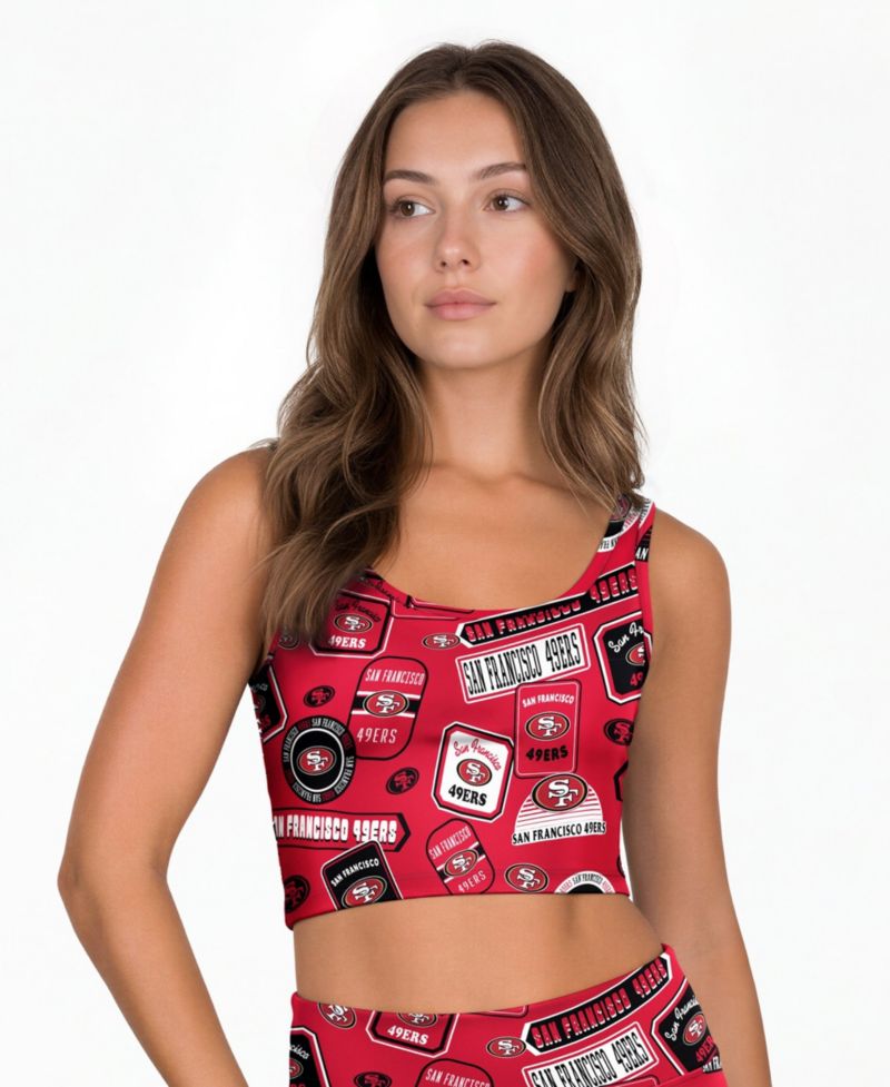 Women's San Francisco 49ers Wireless Scoop Neck Grady Allover Print Bralette