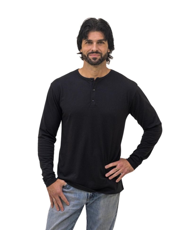 Men's Long Sleeve Henley, 6-Pack