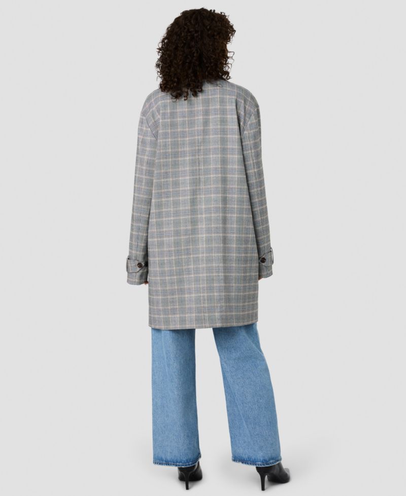 Women's Collared Relaxed Oversized Midi Jacket