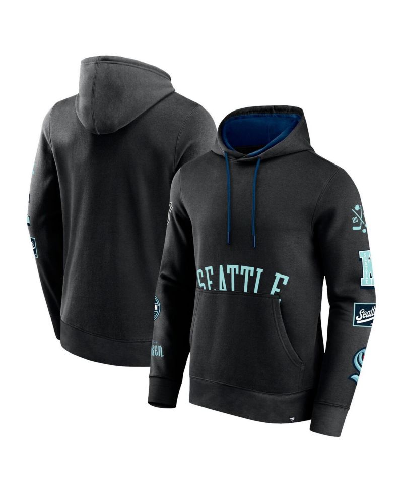 Men's Black Seattle Kraken Wild Winner Fleece Pullover Hoodie