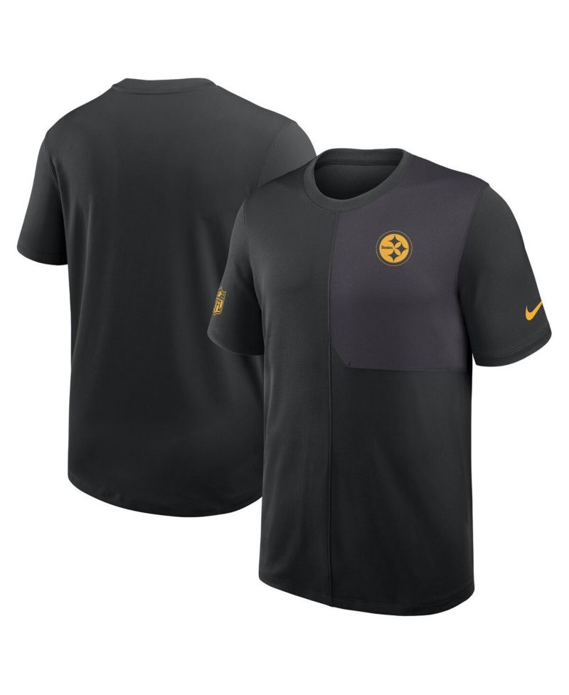 Men's Black Pittsburgh Steelers Sideline UV Performance Coach Shirt