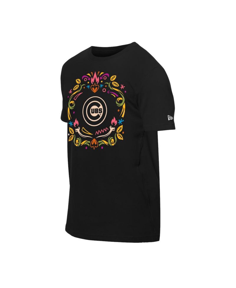Men's Black Chicago Cubs Día de los Muertos Washed Oversized T-Shirt