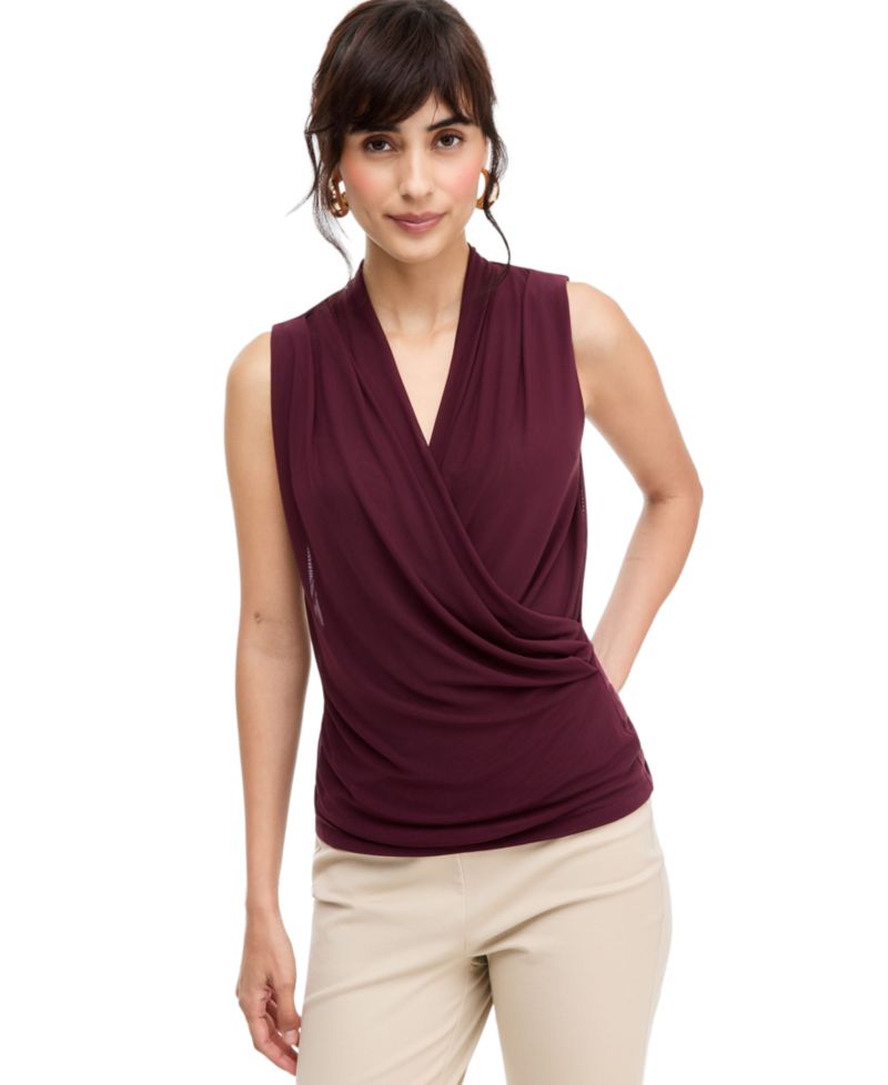 Women's Mesh Surplice Tank
