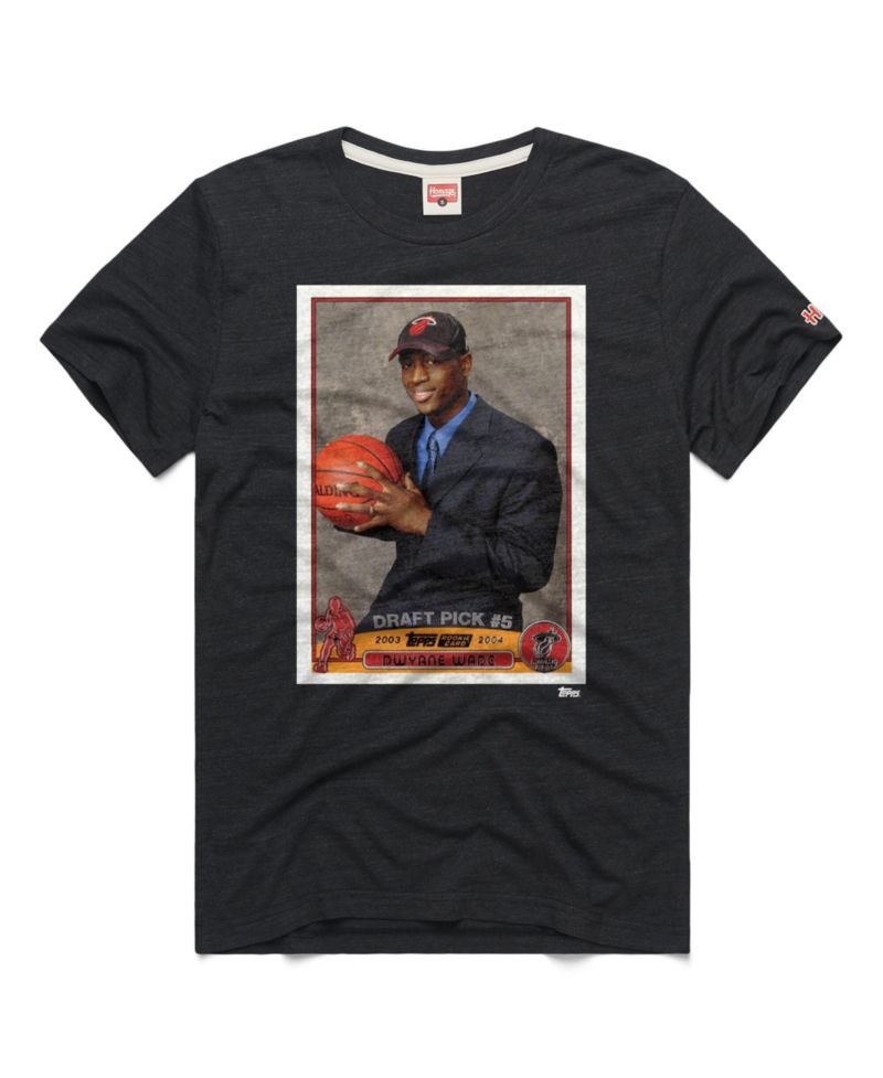 Men's and Women's Dwyane Wade Charcoal Miami Heat Topps Trading Card Player Tri-Blend T-Shirt
