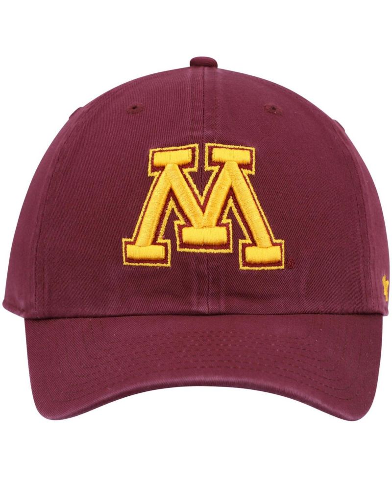 Men's '47 Maroon Minnesota Golden Gophers Wordmark Clean Up Adjustable Hat