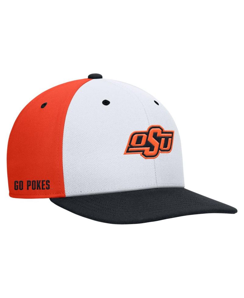 Men's White/Orange Oklahoma State Cowboys Pro Performance Snapback Hat