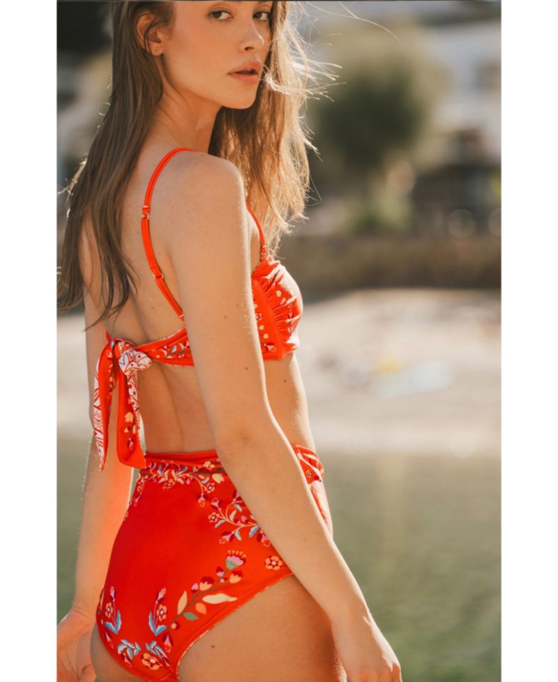 Women's Scarlet Bloom Reversible Bikini Bottom