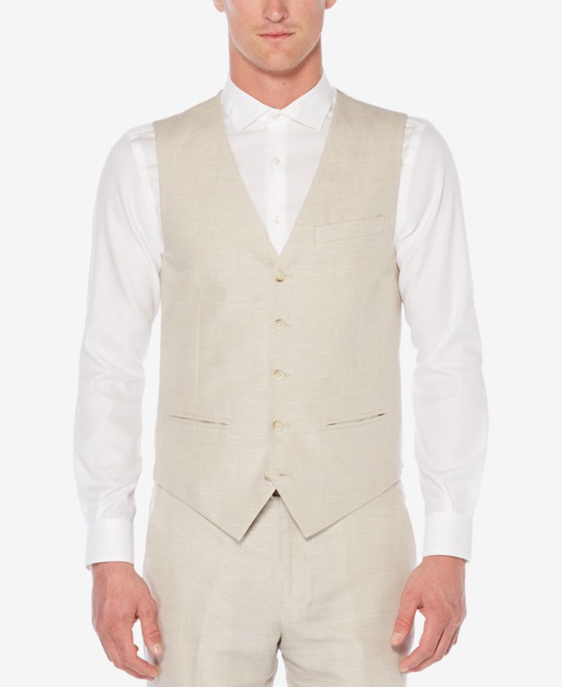 Men's Linen Herringbone Vest