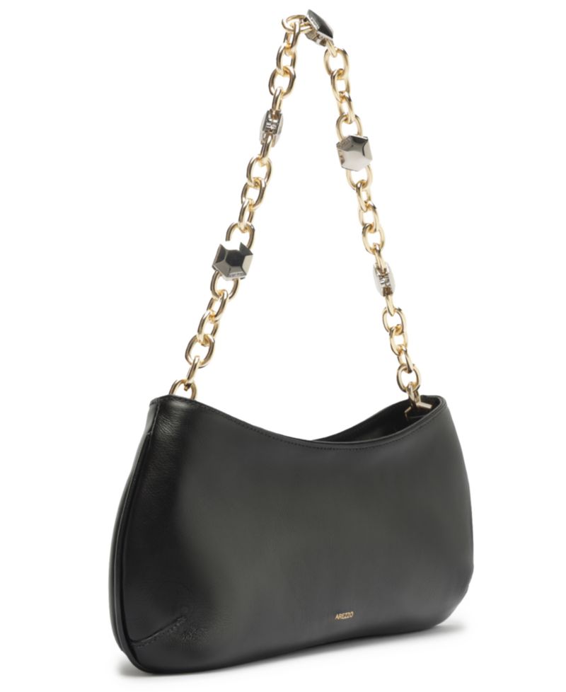 Luna Small Leather Chain Baguette Handbag