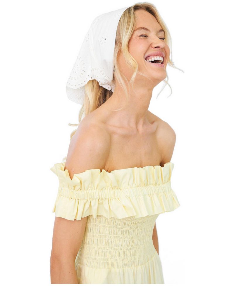 Women's Capri Bardot Tiered Smocked-Bodice Dress