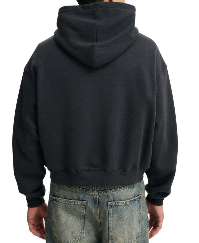 Men's Cropped Zip Up Hoodie