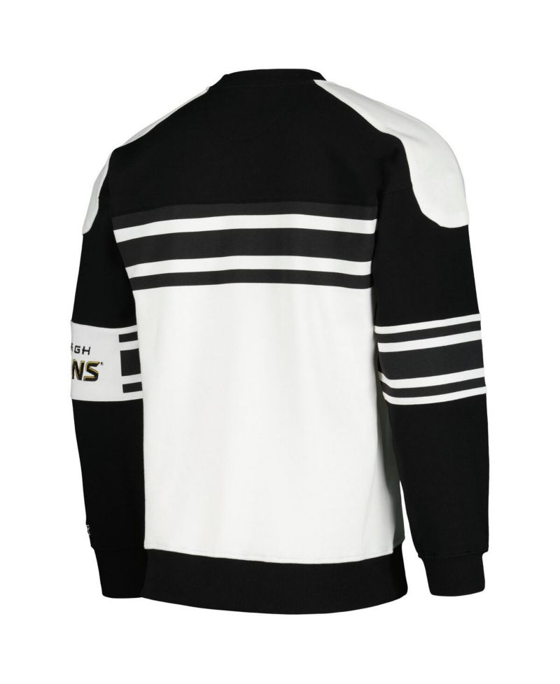Men's White Pittsburgh Penguins Defense Fleece Crewneck Pullover Sweatshirt