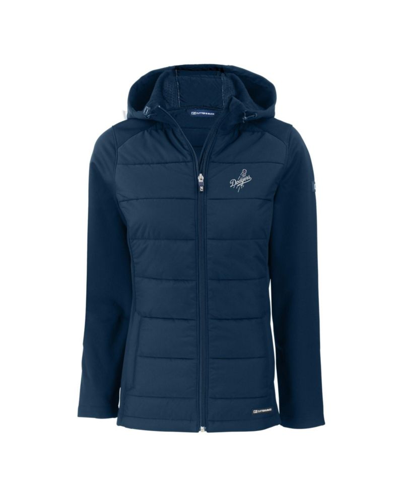 Women's Navy Los Angeles Dodgers Evoke Hybrid Eco Softshell Full-Zip Hooded Jacket