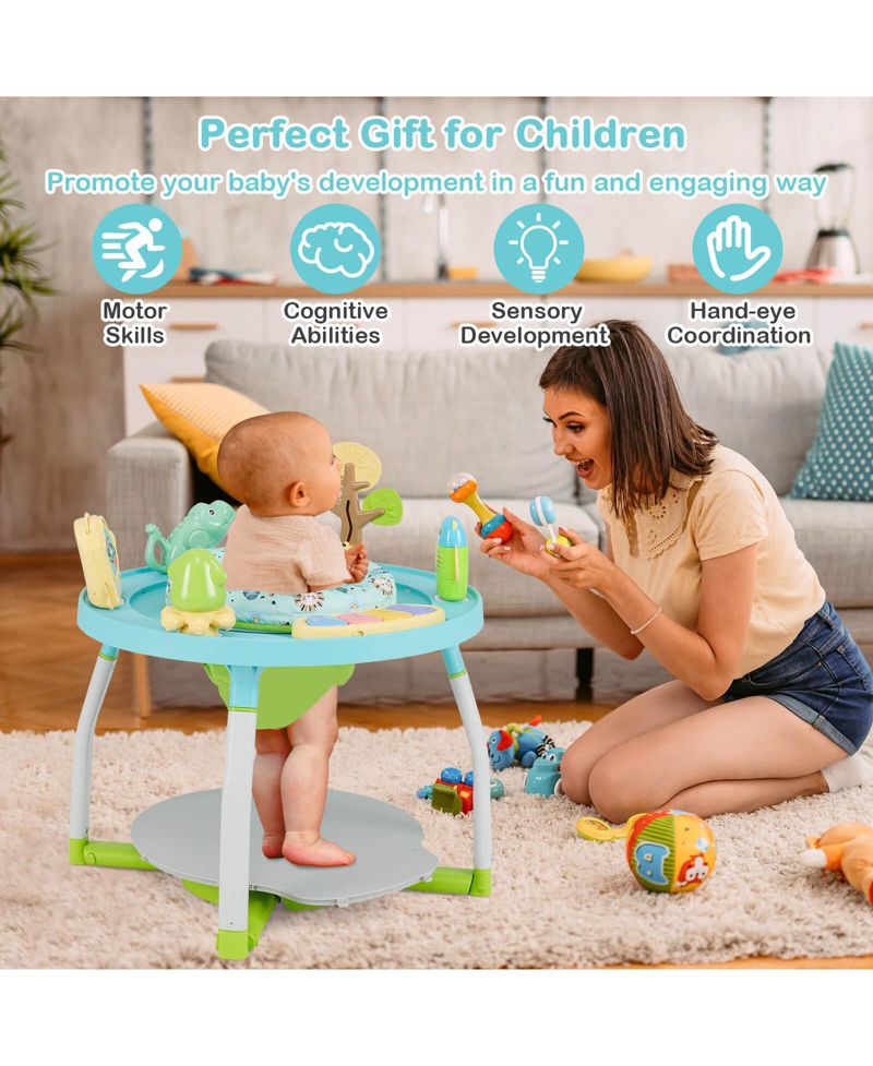 5-in-1 Baby Activity Center with Rotating Seat Removable Toys Lights