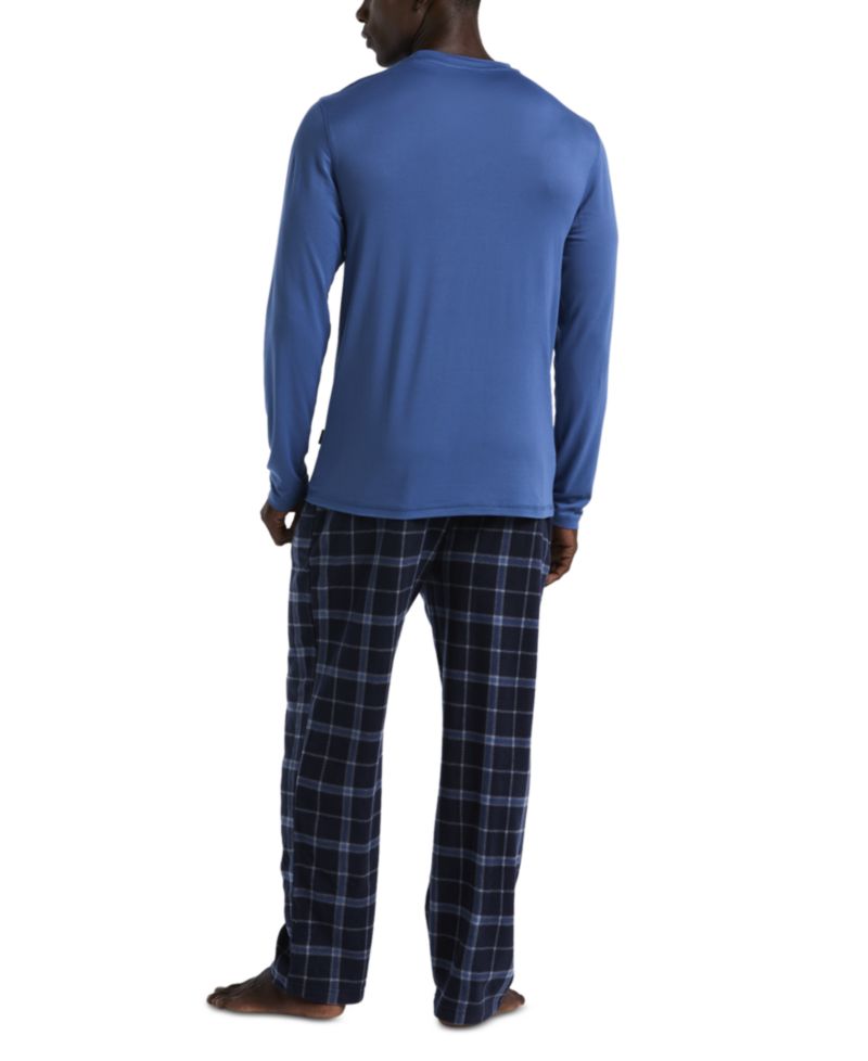 Men's Shirt & Plaid Pajama Set