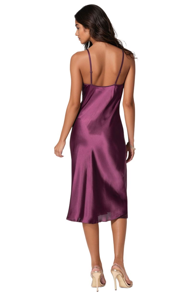 Women's Satin Midi Slip Dress