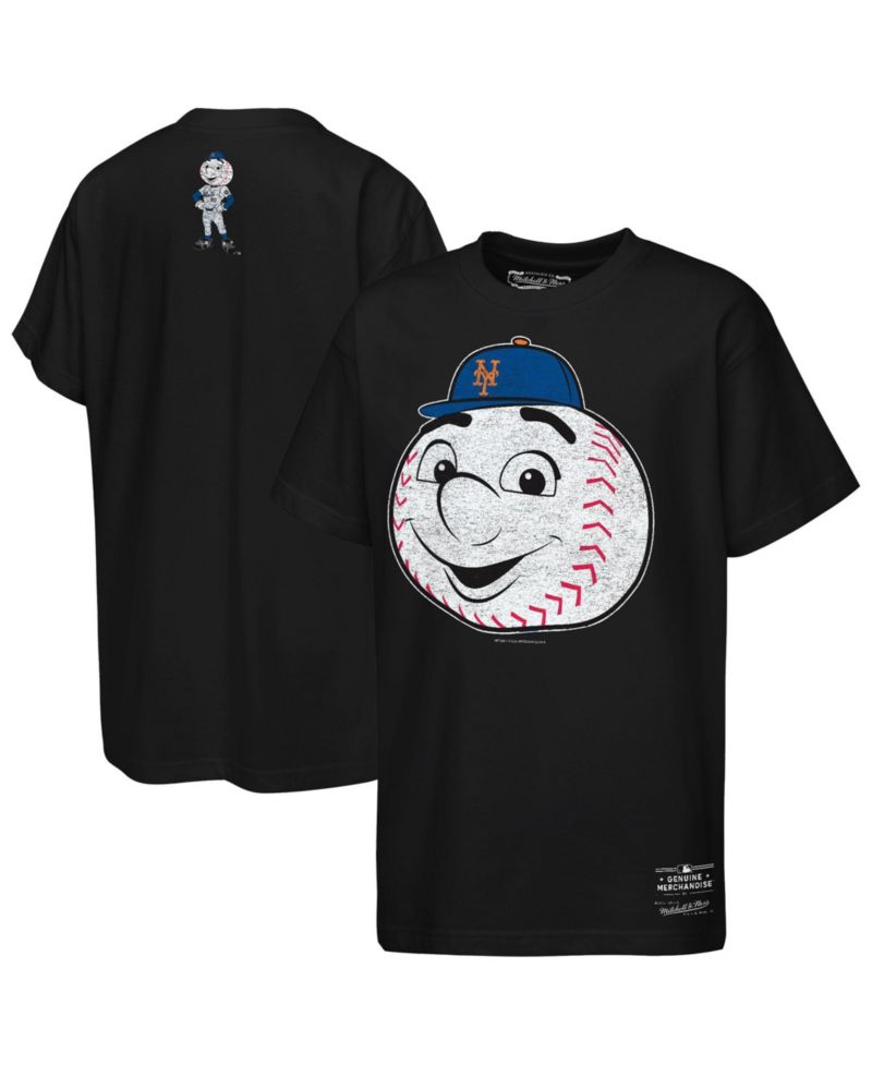 Big Boys and Girls Black New York Mets Big Face Mascot T-Shirt