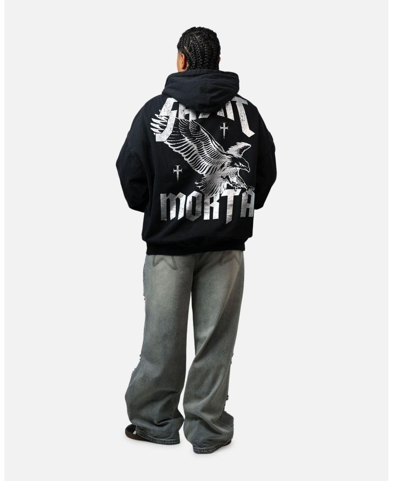 Men's Ride Or Die Boxy Hoodie Sweatshirt - Black XL