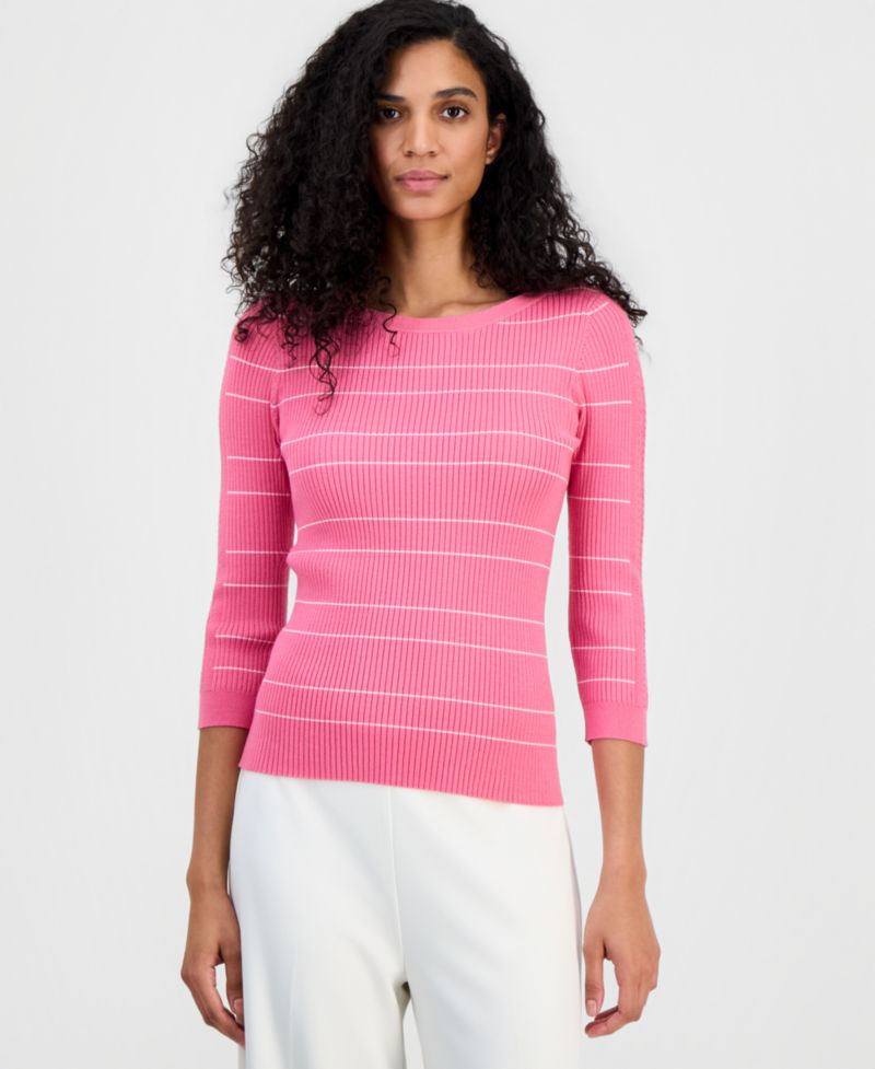 Women's Ribbed Boat-Neck Sweater