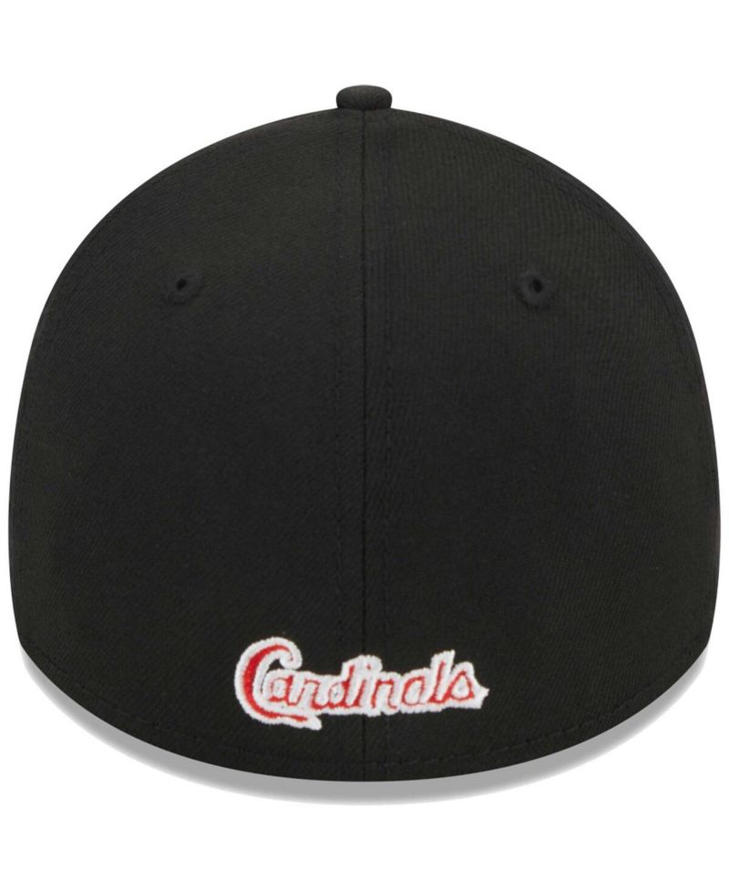 Men's Black St. Louis Cardinals Logo 39THIRTY Flex Hat