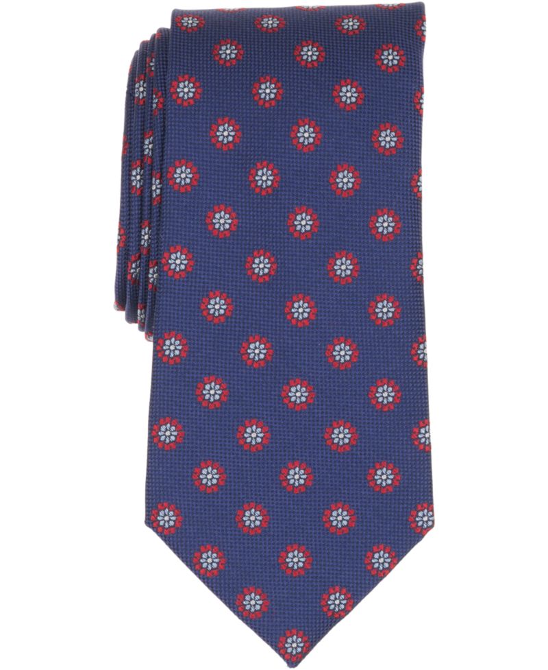 Men's Basket Double Flower Pattern Tie