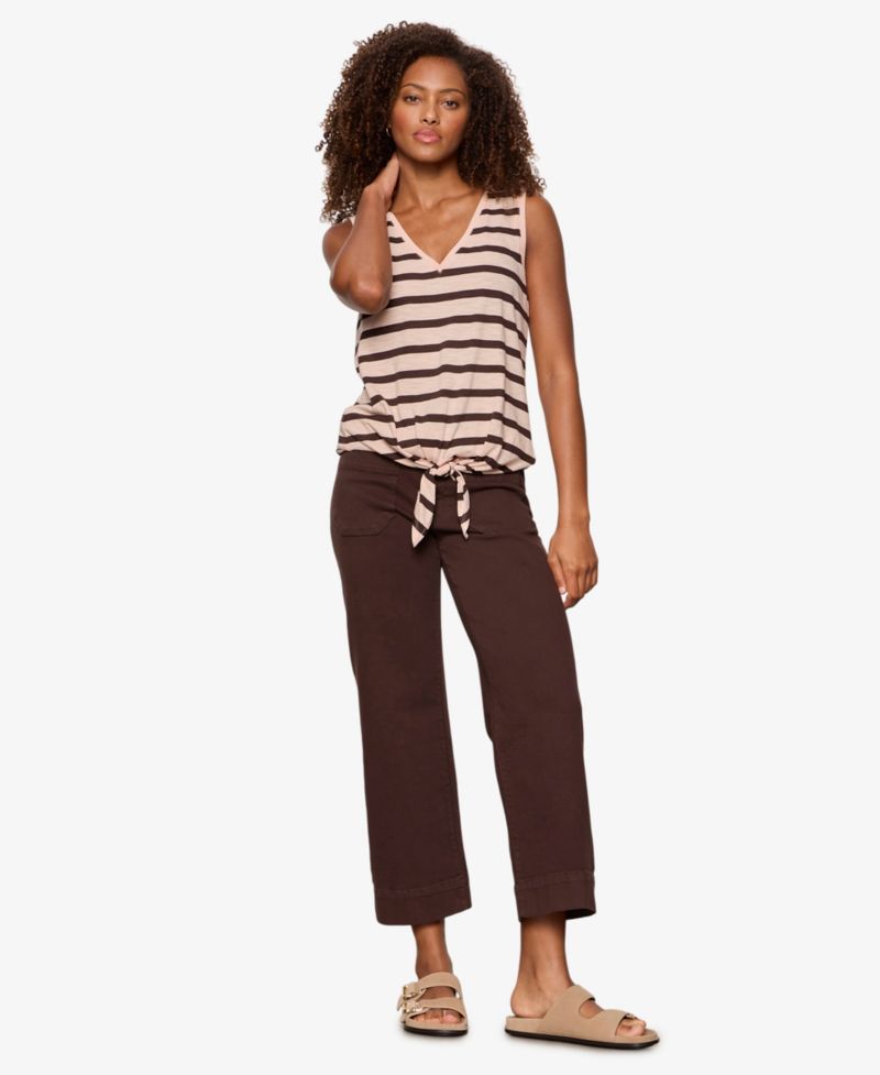 Petite V-Neck Tie-Front Tank Top