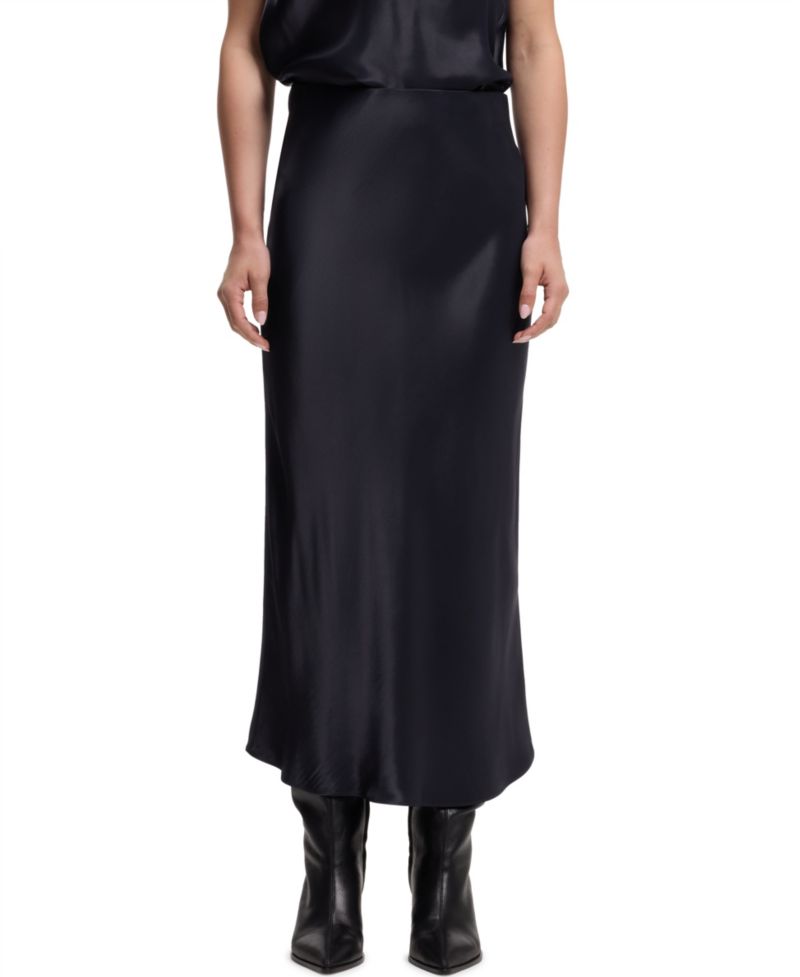 BOSS by Women's Satin A-Line Midi Skirt