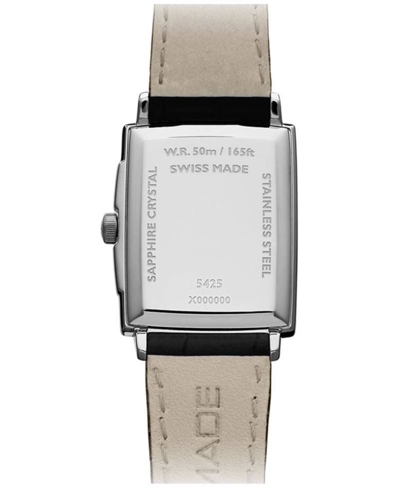 Men's Swiss Toccata Black Leather Strap Watch 29x37mm