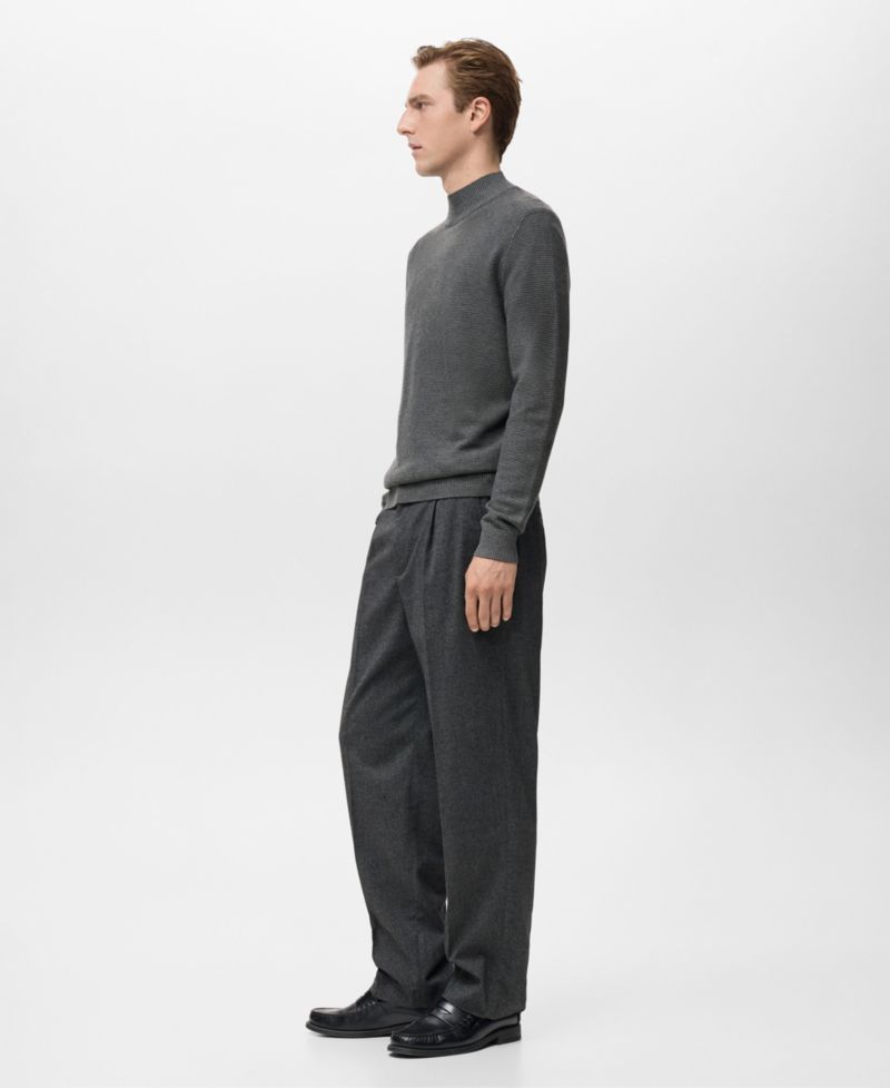 Men's Structured Perkins-Neck Sweater