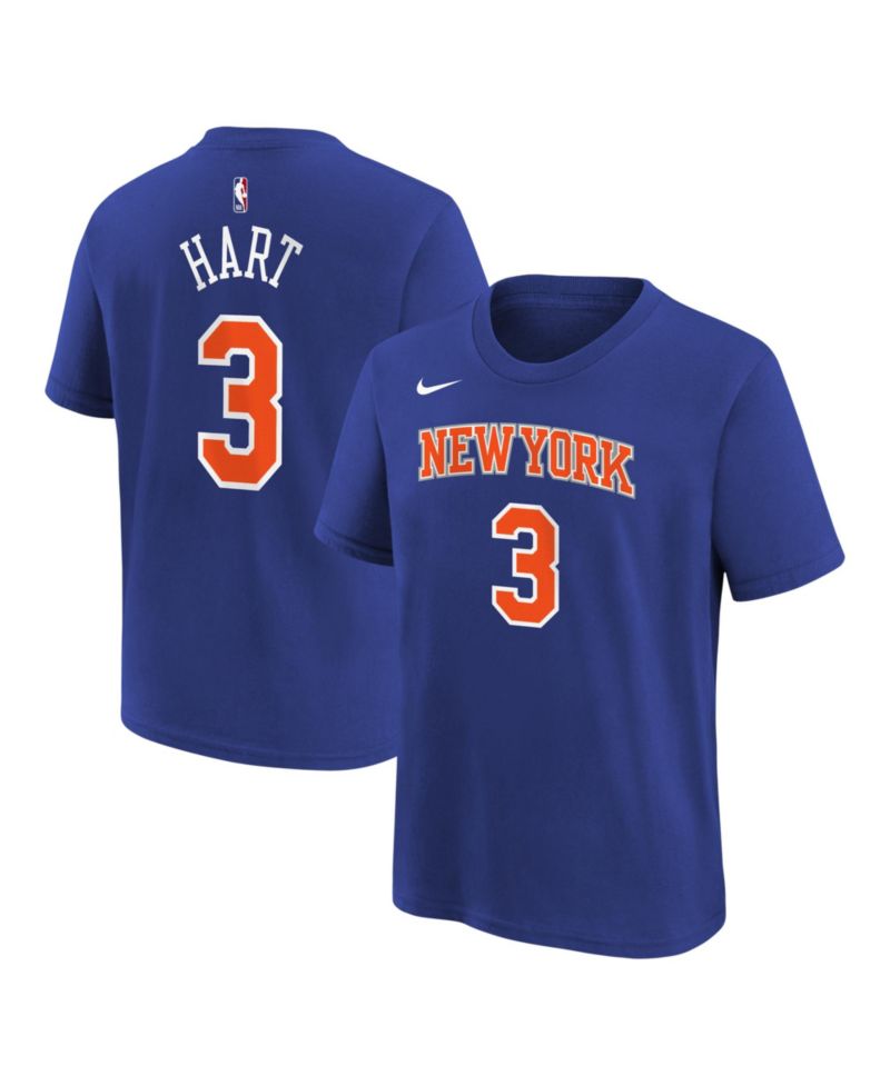 Big Boys and Girls Josh Hart Blue New York Knicks Icon Name & Number T-Shirt