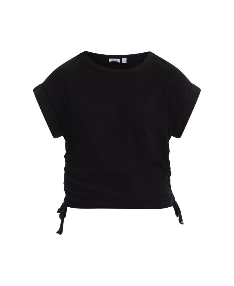 Women's Round Neck Side Drawstrings Tee