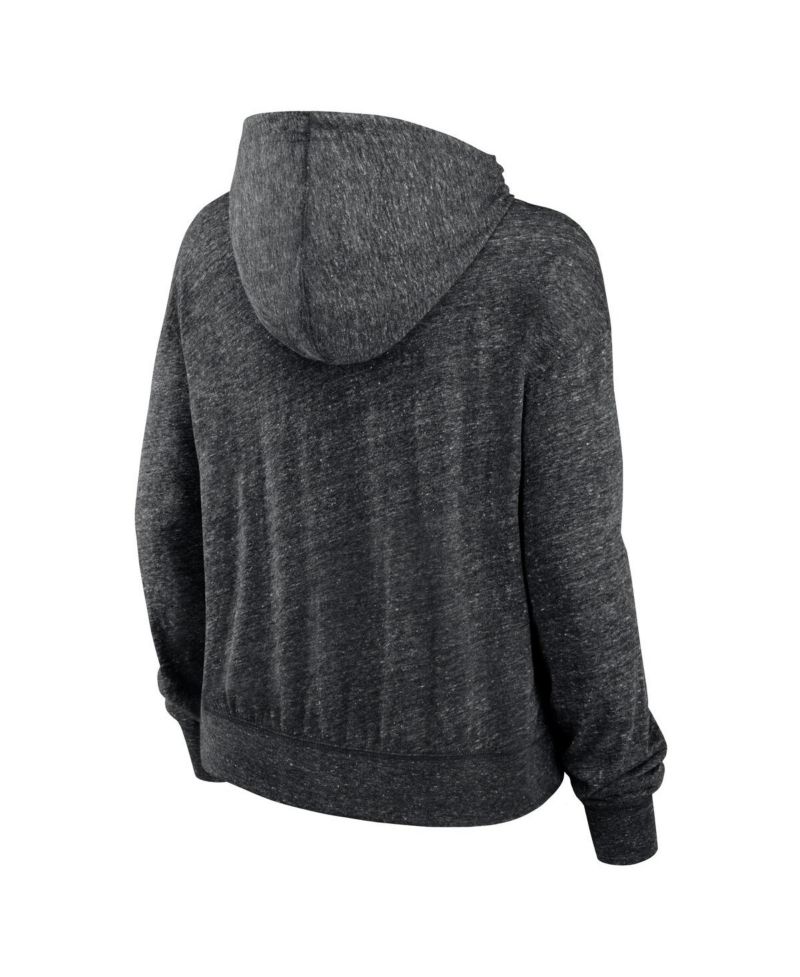 Women's Black Distressed Las Vegas Raiders Gym Vintage-Like Lightweight Hooded Top