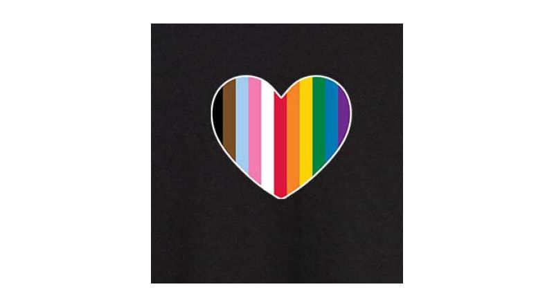 Trendy Juniors LGBTQ Heart Graphic Oversized Tee
