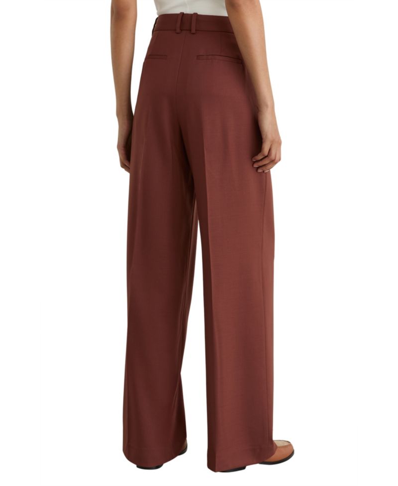 Women's Solene Wool-Blend Wide-Leg Mid Rise Trousers