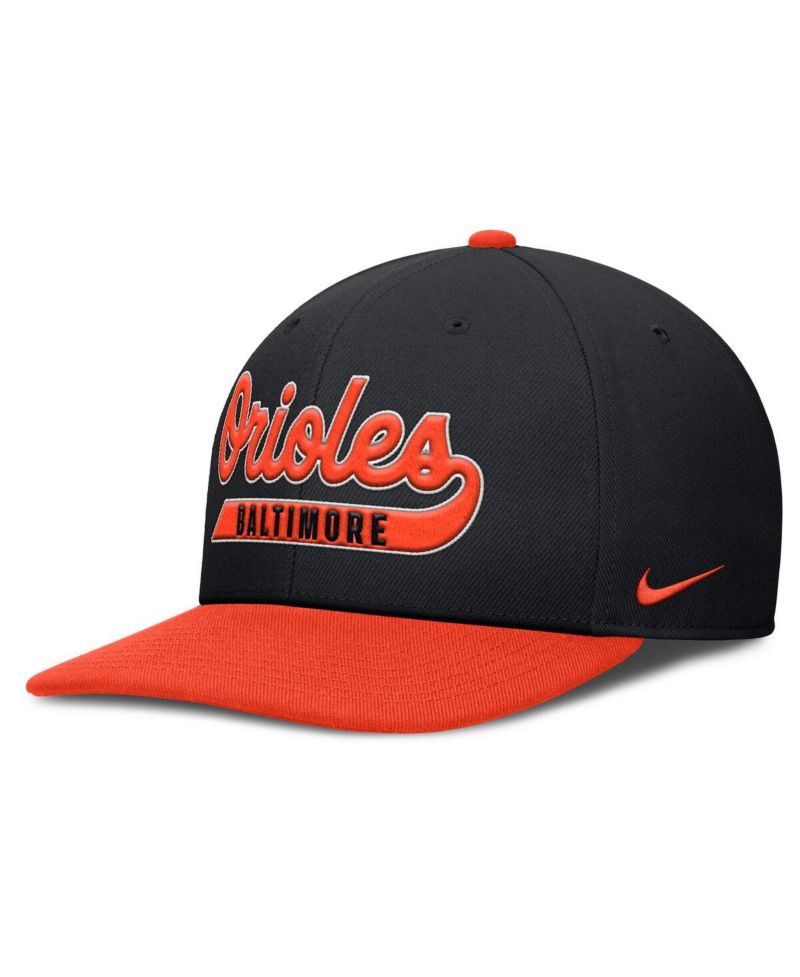 Men's Black/Orange Baltimore Orioles Pro Performance Snapback Hat