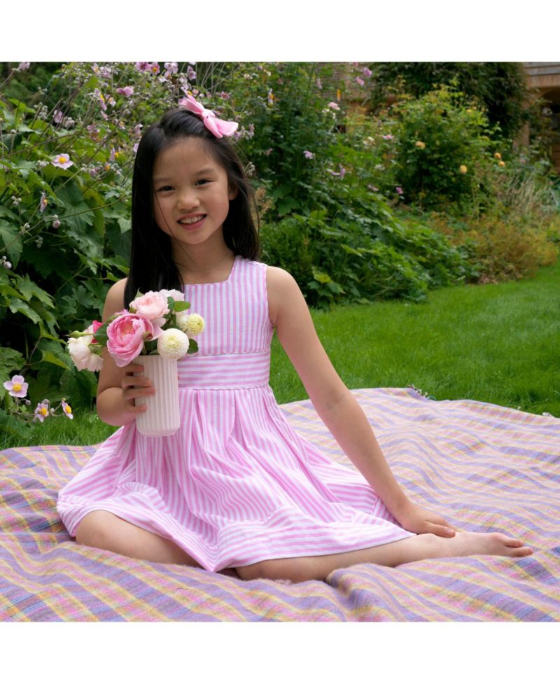 Girls' 2-12 Pastel Oxford Pleated Dress