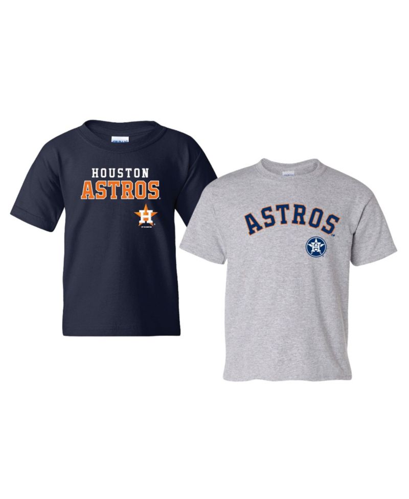 Big Boys and Girls 2-Pack Navy/Heather Gray Houston Astros Cooperstown T-Shirt