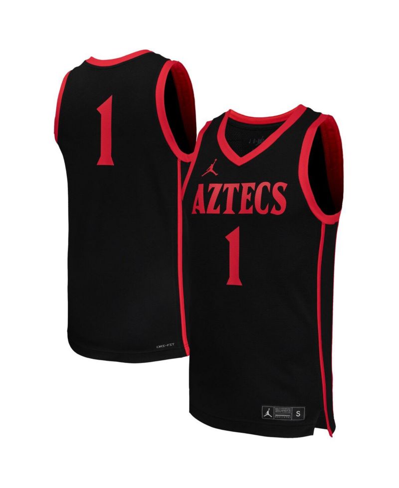 Men's 1 Black San Diego State Aztecs Replica Basketball Jersey