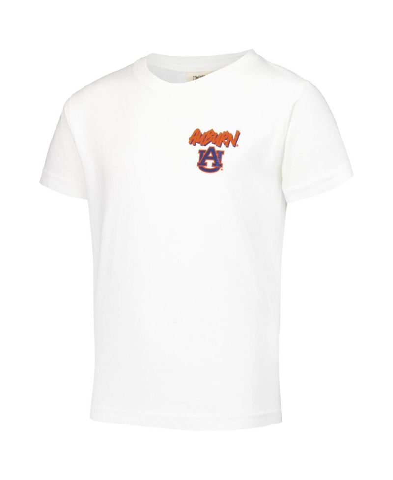 Big Boys and Girls White Auburn Tigers Hyperlocal Comfort Colors T-Shirt