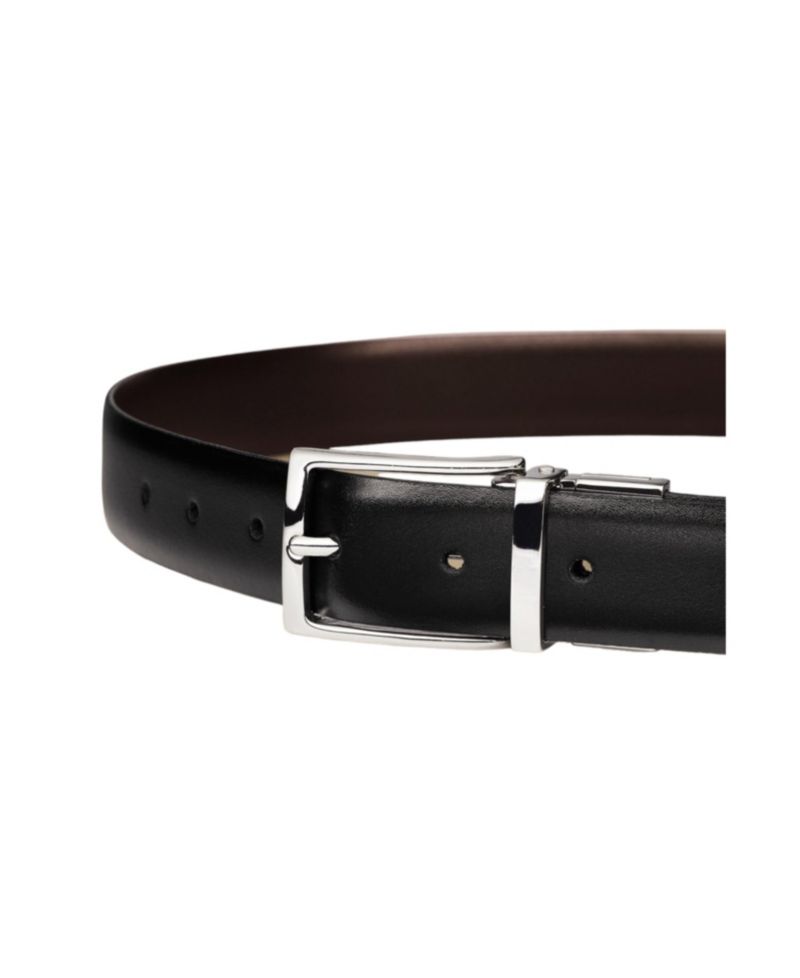 Reversible Italian Leather Brass Buckle Belt