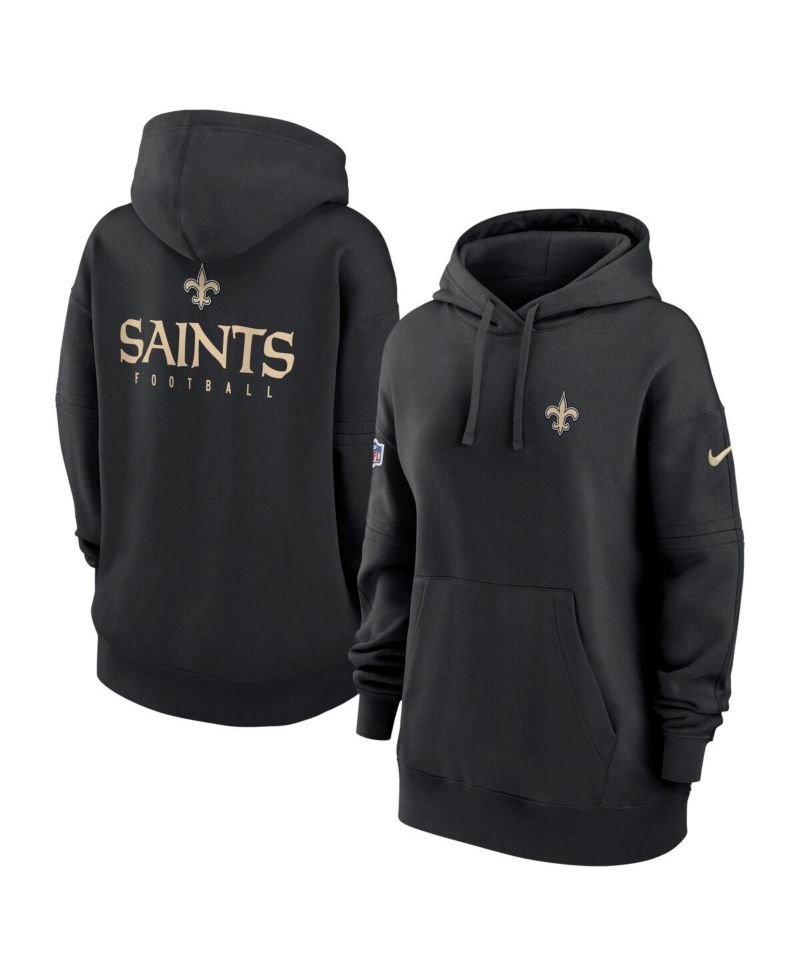 Women's Black New Orleans Saints 2023 Sideline Club Fleece Pullover Hoodie