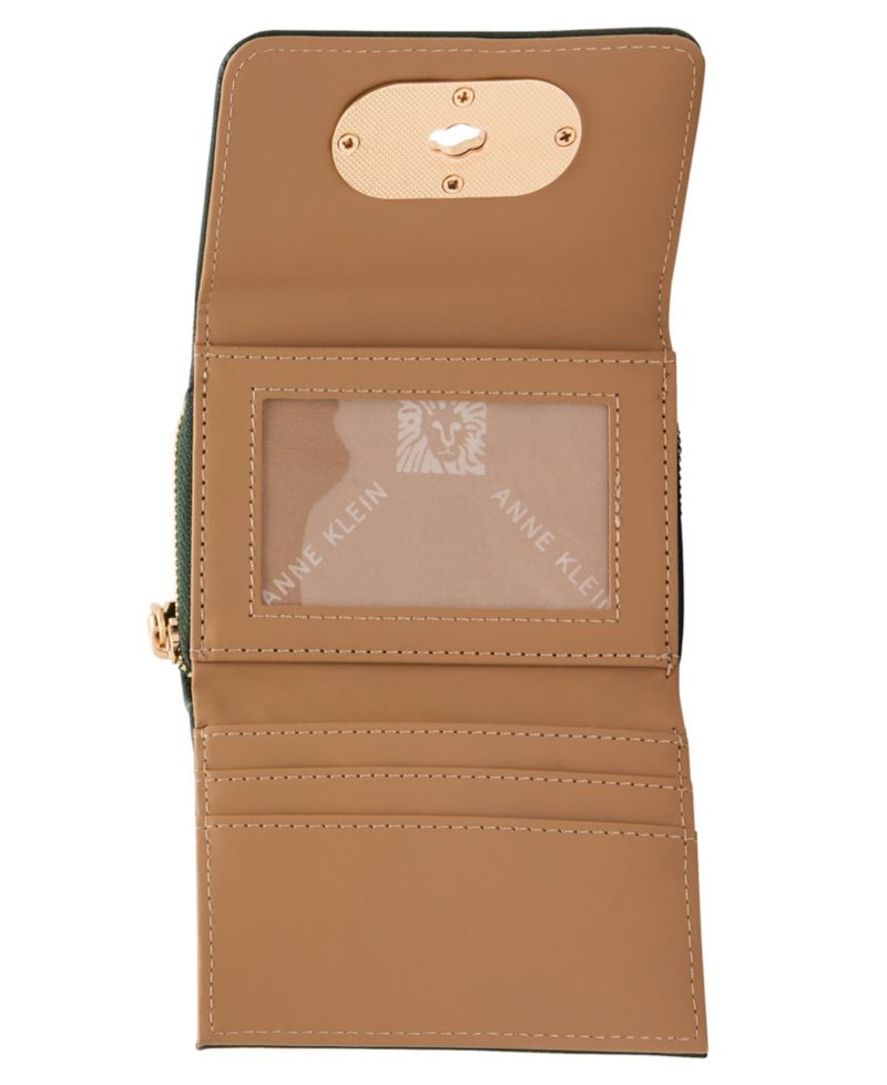 Compact Turn-Lock Trifold Wallet