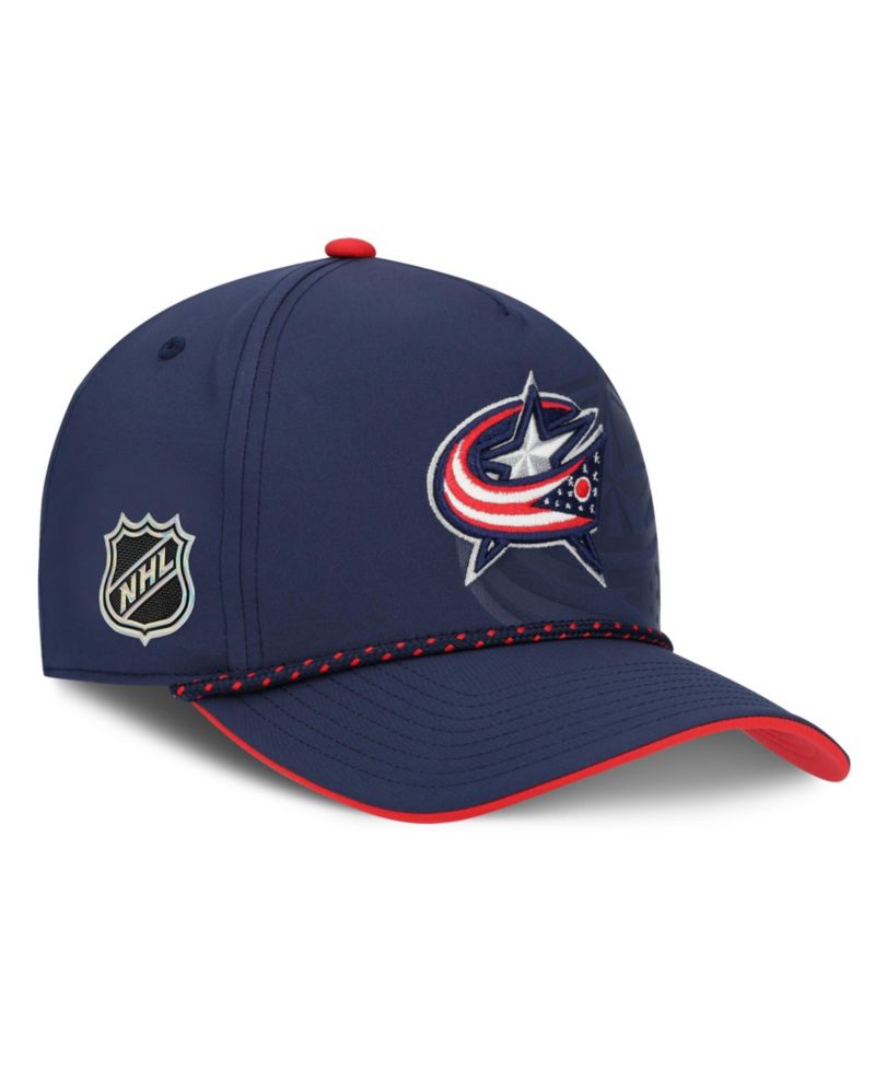 Men's Navy Columbus Blue Jackets On Stage Podium A-Frame Adjustable Hat