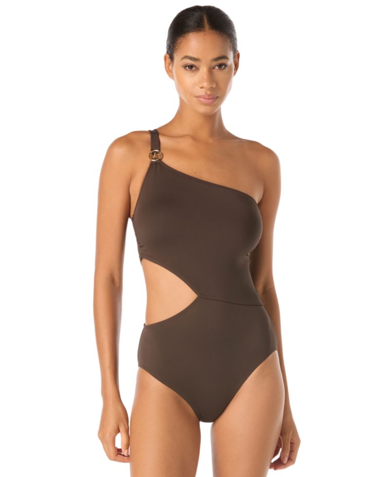 Women's One-Shoulder Cutout One-Piece Swimsuit