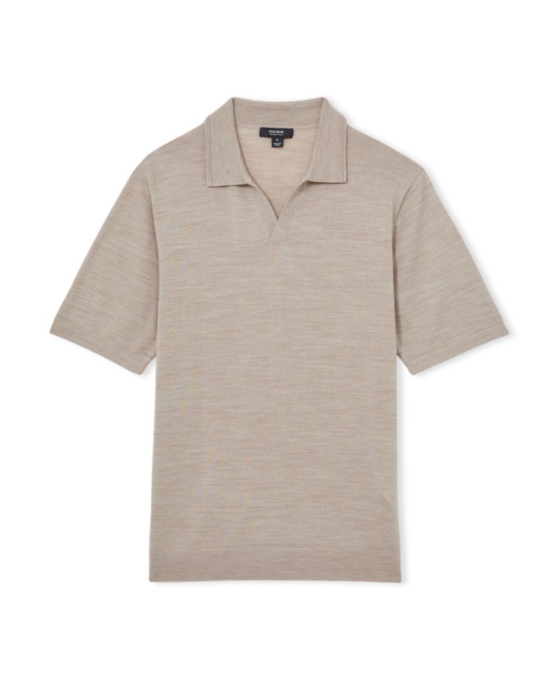 Men's Duchie Merino Wool Open Collar Polo Shirt