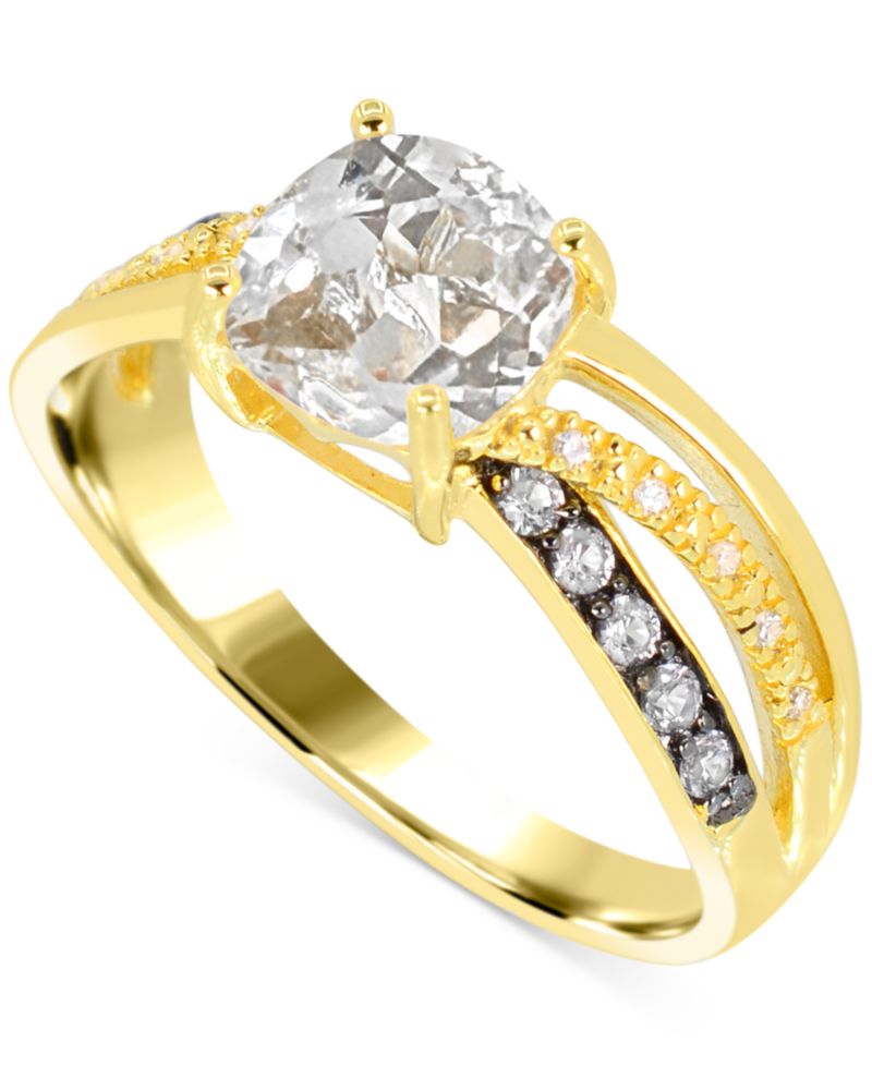Lab-Grown Ruby (2 ct. t.w.) & Diamond Accent Swirl Ring in 14k Gold-Plated Sterling Silver