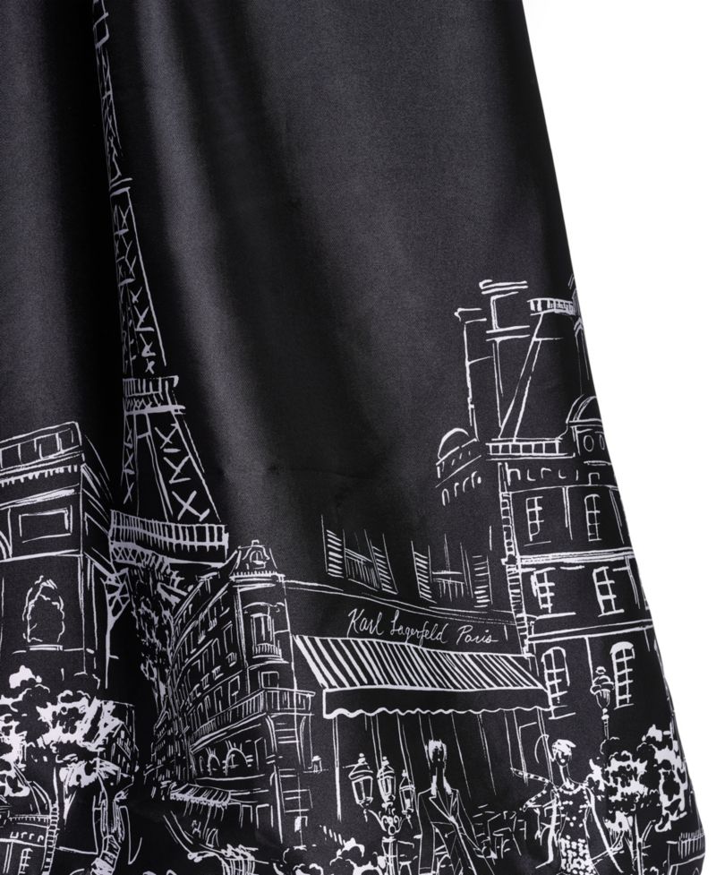 Women's Strapless Printed Ball Gown Dress