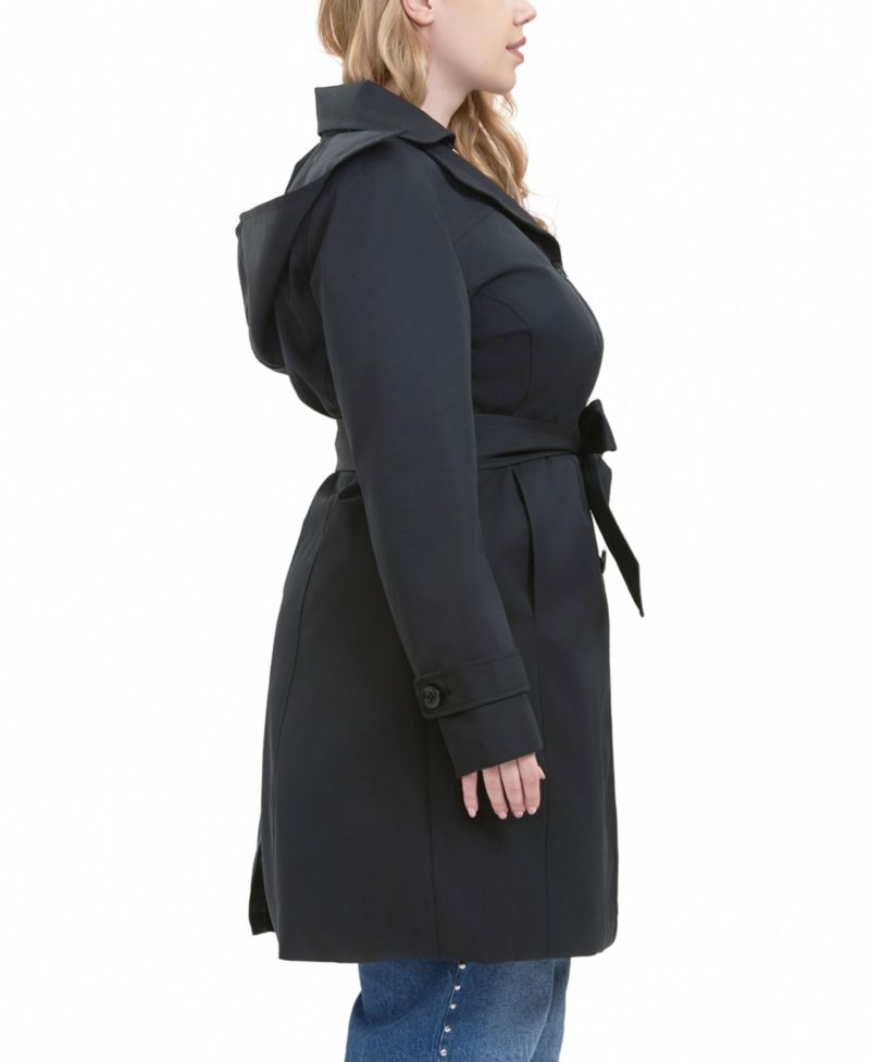 Women's Plus Size Ivy Water Resistant Hooded Trench Coat