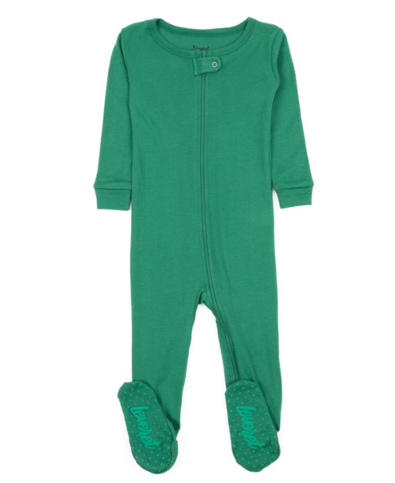 Toddler Matching Family One Piece Footed Cotton Long Sleeve Solid Color Pajamas 2T-5T