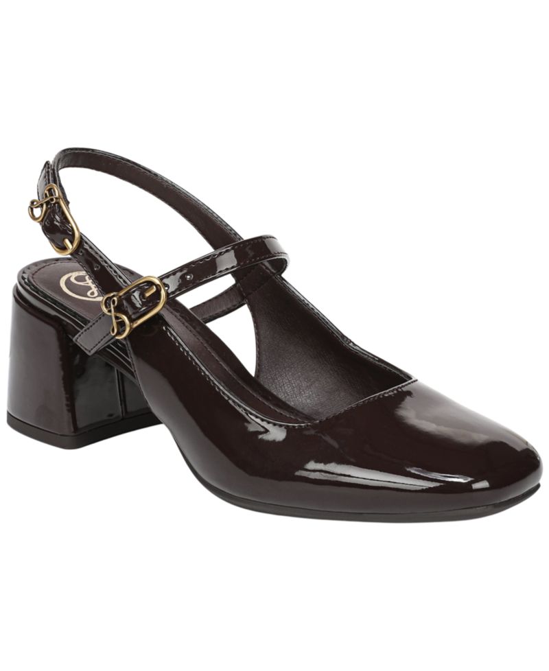 Women's Grace Block Heel Slingback Mary Jane Pumps
